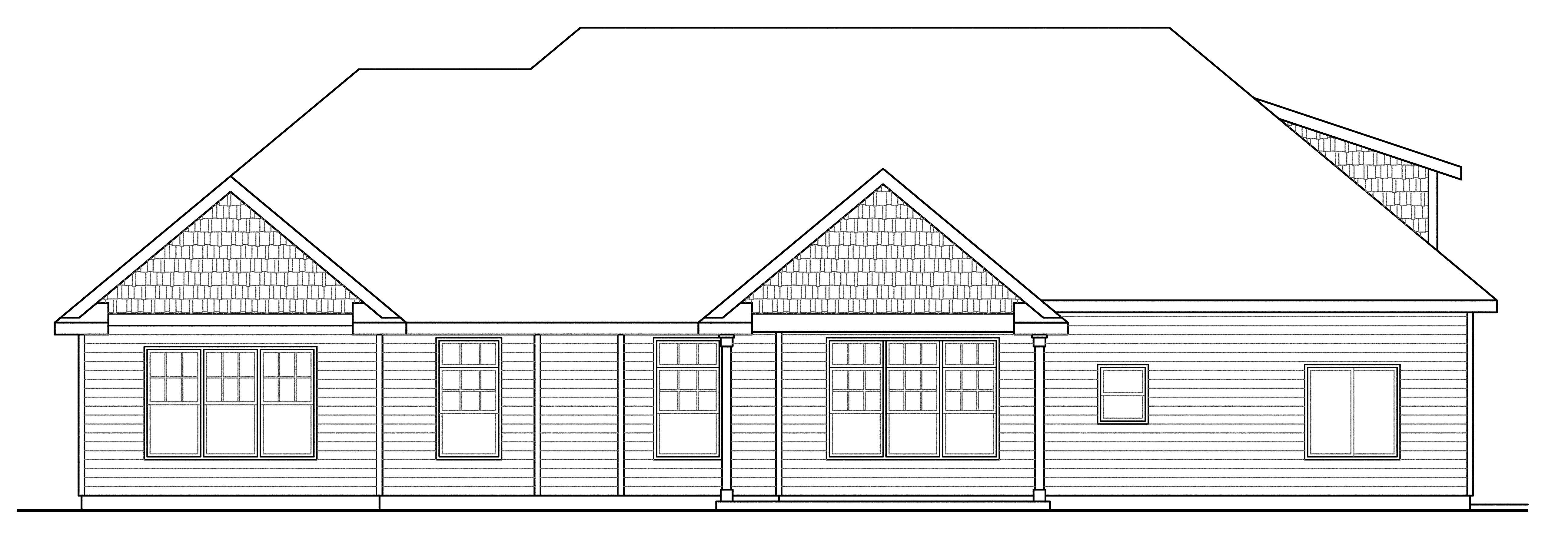 Home Plan Rear Elevation of this 3-Bedroom,2837 Sq Ft Plan -108-1093