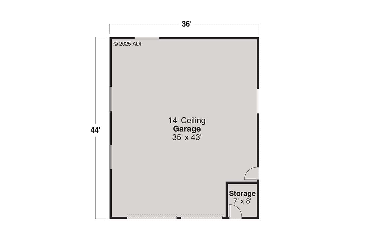Floor Plan Garage of Garage Plan #108-1100