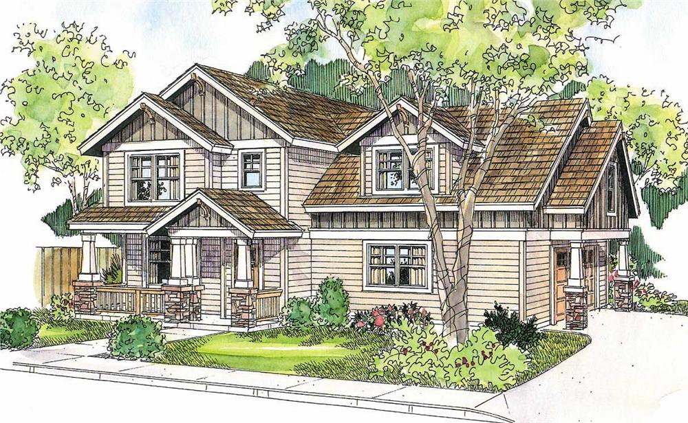 Front elevation of Vacation Homes home (ThePlanCollection: House Plan #108-1104)