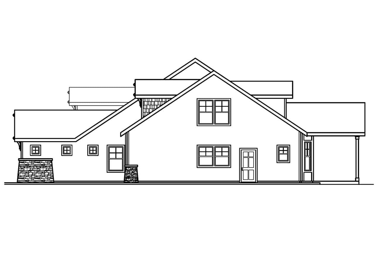 Home Plan Right Elevation of this 3-Bedroom,2535 Sq Ft Plan -108-1110