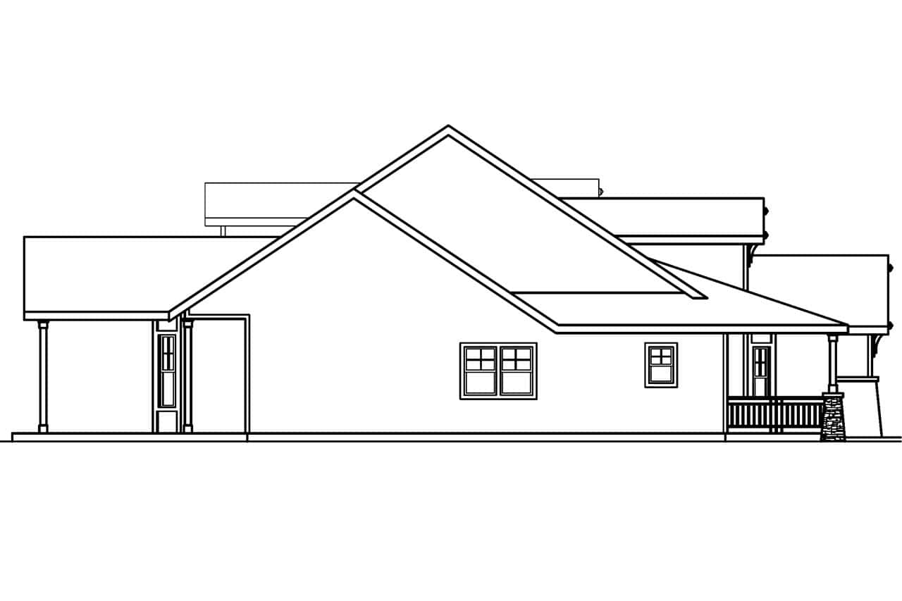 Home Plan Left Elevation of this 3-Bedroom,2535 Sq Ft Plan -108-1110
