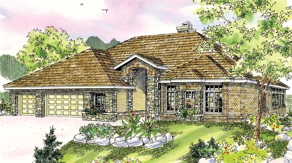 Ranch home (ThePlanCollection: Plan #108-1112)