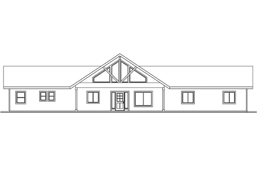 Home Plan Rear Elevation of this 3-Bedroom,2145 Sq Ft Plan -108-1115