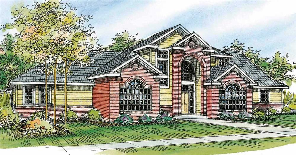 Front elevation of Contemporary home (ThePlanCollection: House Plan #108-1116)