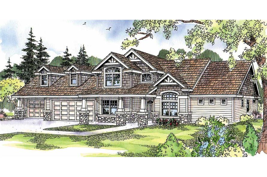 This image shows the Craftsman Style of the house plans.