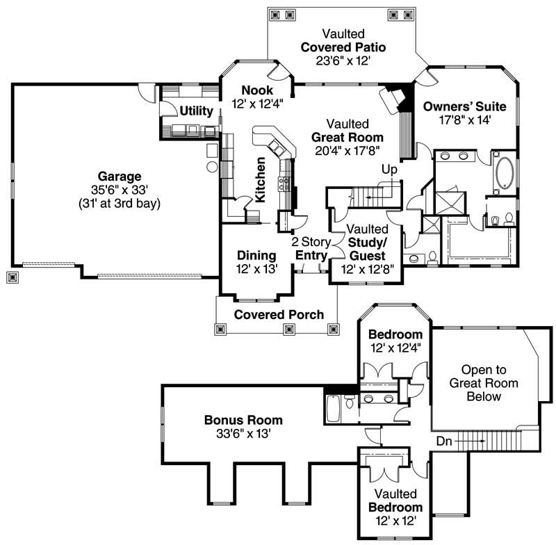 Floor Plan First Story of Contemporary Plan #108-1119