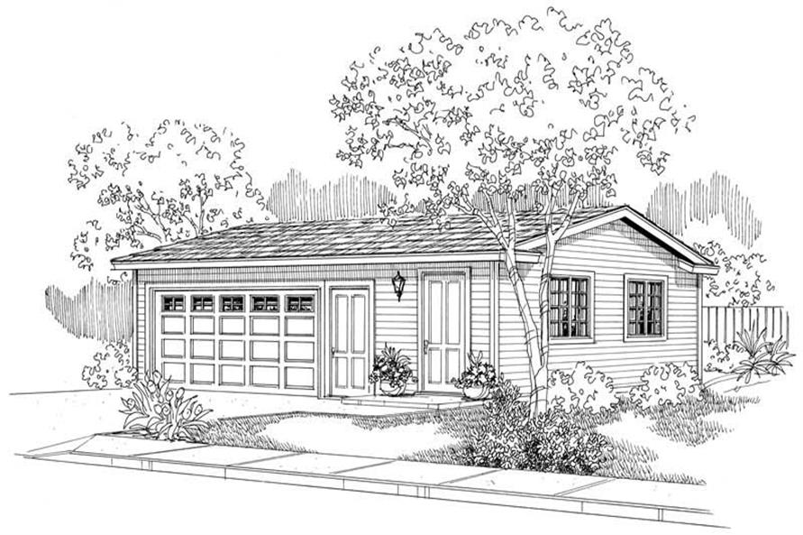 This image shows the garage style of the house plans.