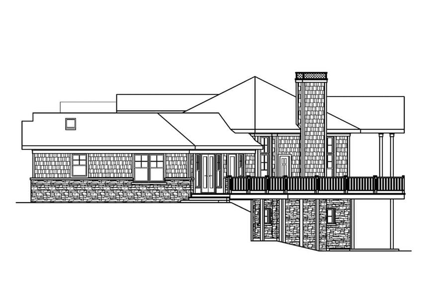 Home Plan Right Elevation of this 3-Bedroom,2913 Sq Ft Plan -108-1123
