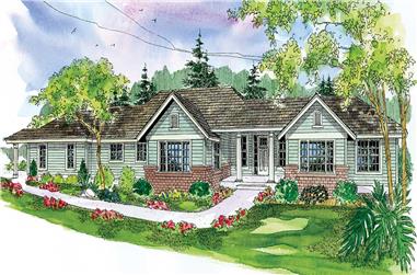 3-Bedroom, 2923 Sq Ft Country House Plan - 108-1128 - Front Exterior