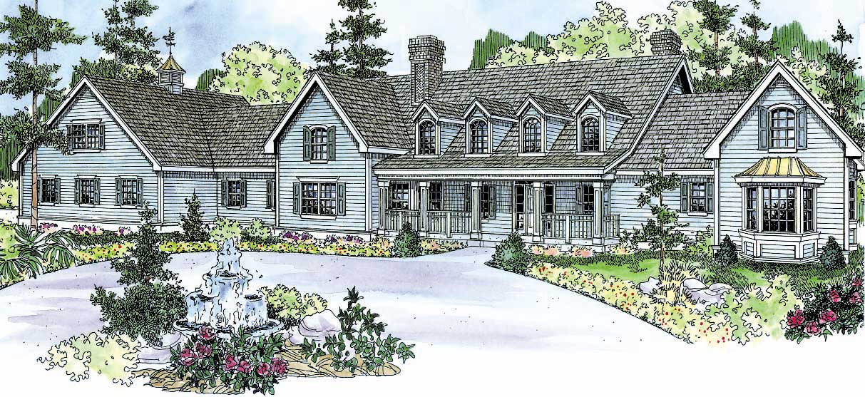 This image shows the Country Style for this set of house plans.