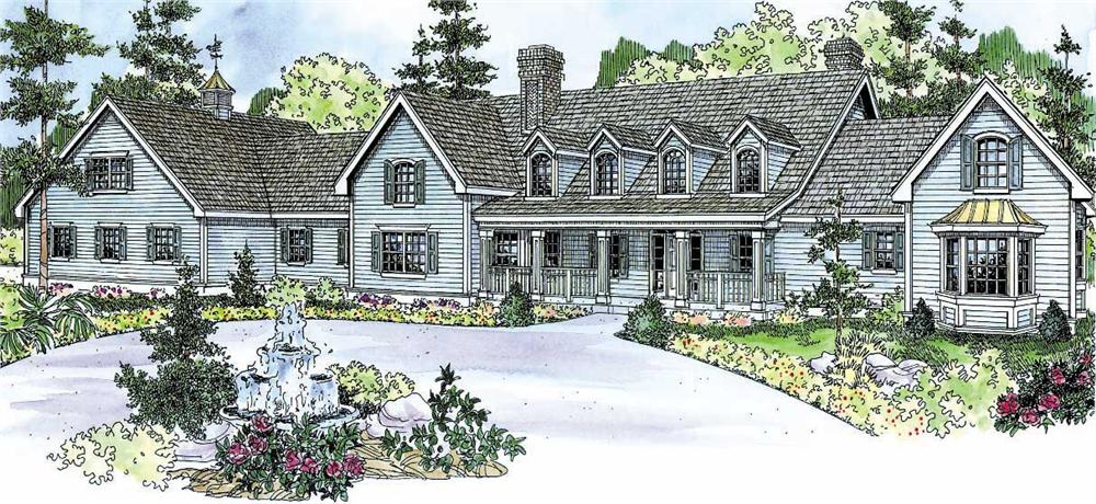 This image shows the Country Style for this set of house plans.