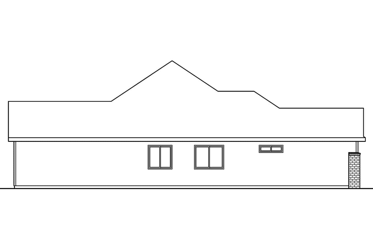 Home Plan Left Elevation of this 3-Bedroom,2103 Sq Ft Plan -108-1134