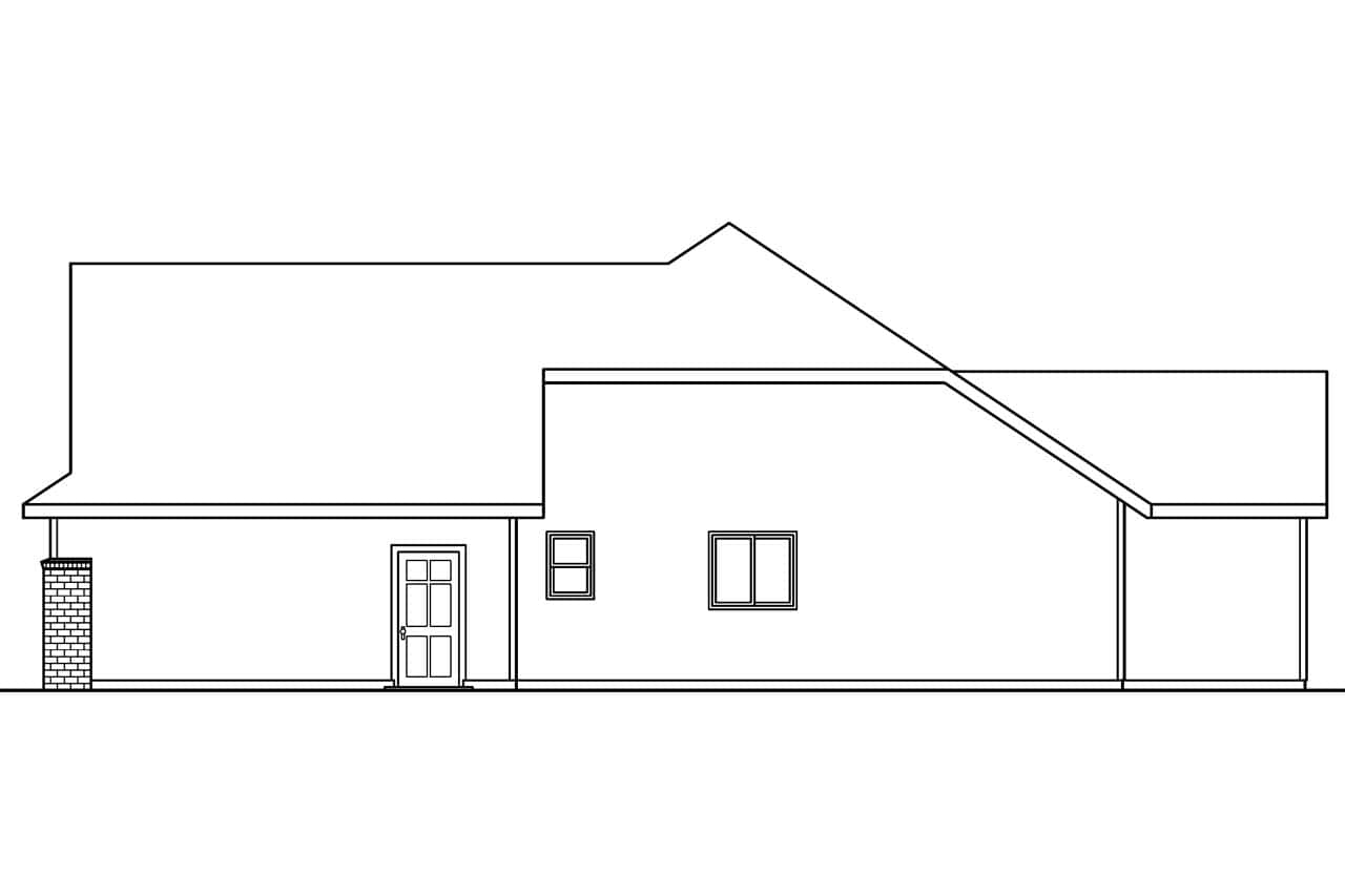 Home Plan Right Elevation of this 3-Bedroom,2103 Sq Ft Plan -108-1134