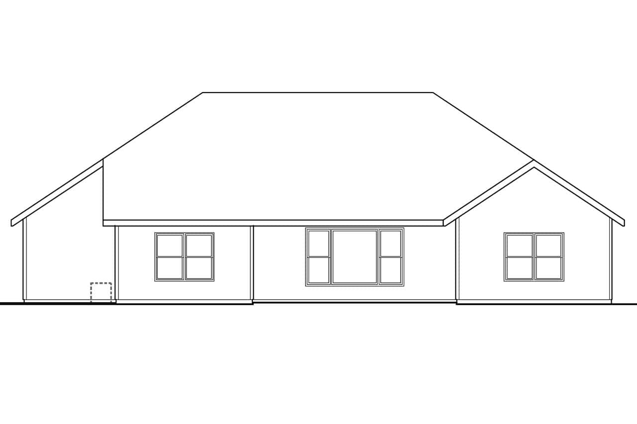 Home Plan Rear Elevation of this 3-Bedroom,2103 Sq Ft Plan -108-1134
