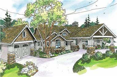 2-Bedroom, 3199 Sq Ft Country House Plan - 108-1135 - Front Exterior