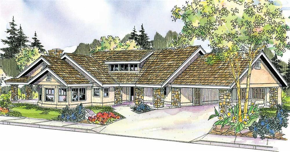 This image shows the Florida Style for this set of house plans.