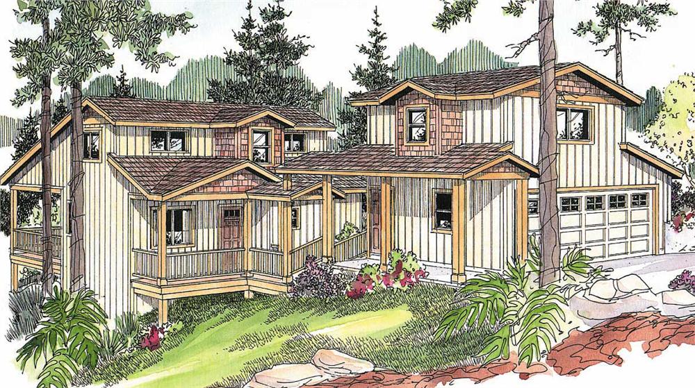 Front elevation of Lake home (ThePlanCollection: House Plan #108-1139)