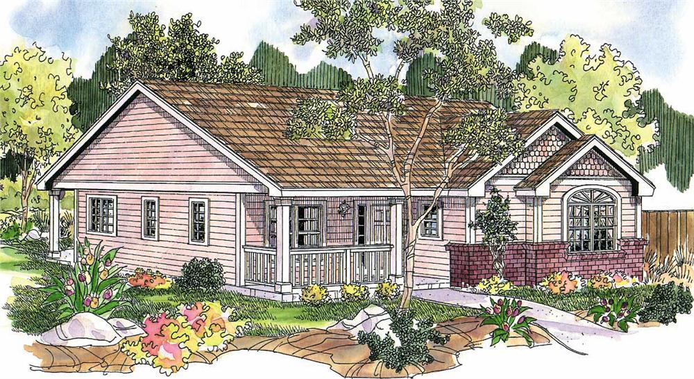 Front elevation of Small House Plans home (ThePlanCollection: House Plan #108-1140)