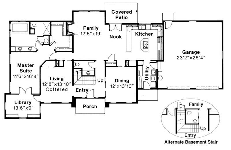 Floor Plan First Story of Traditional Plan #108-1152