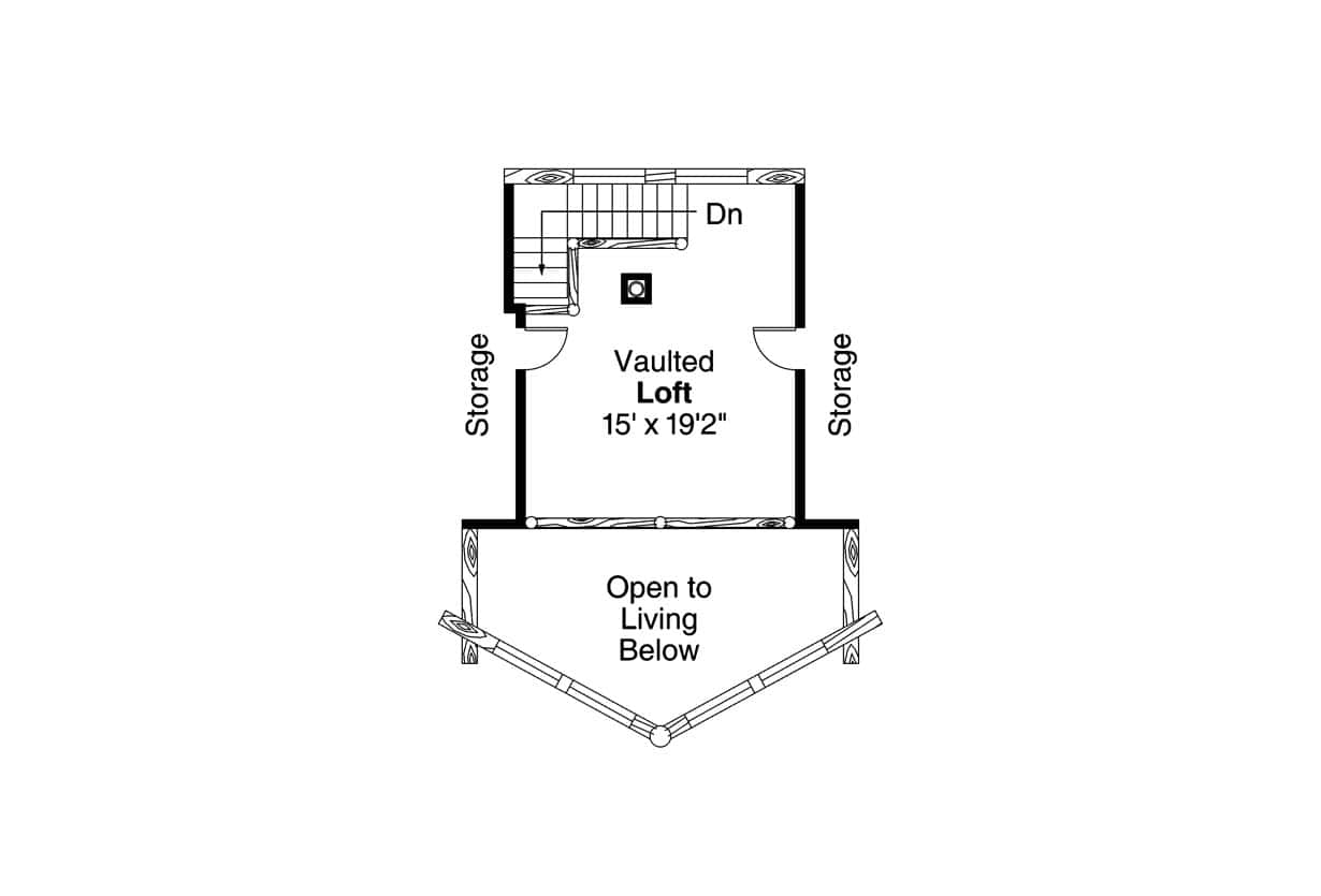 Upper Level of Cabin Plan #108-1154