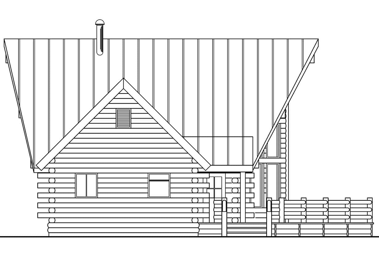 Home Plan Left Elevation of this 2-Bedroom,1384 Sq Ft Plan -108-1154