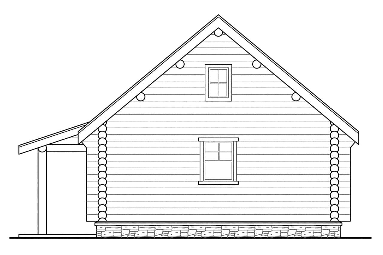 Home Plan Rear Elevation of this 2-Bedroom,1384 Sq Ft Plan -108-1154