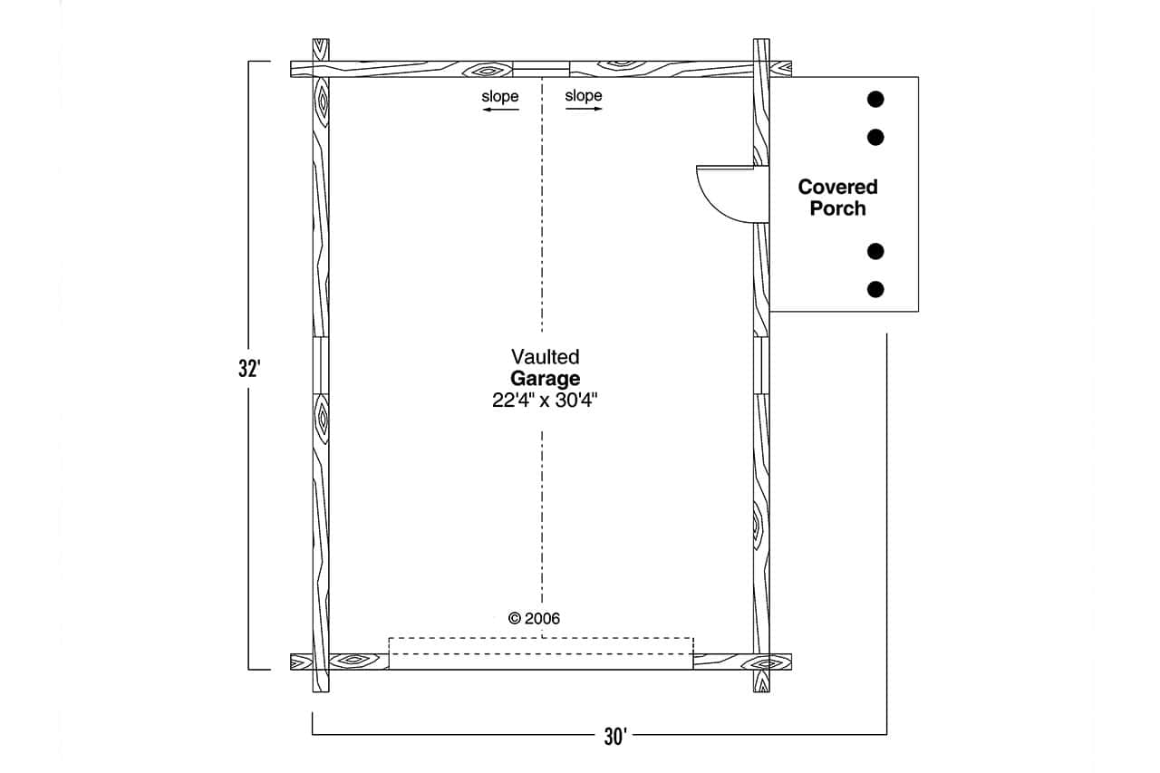 Garage of Cabin Plan #108-1154