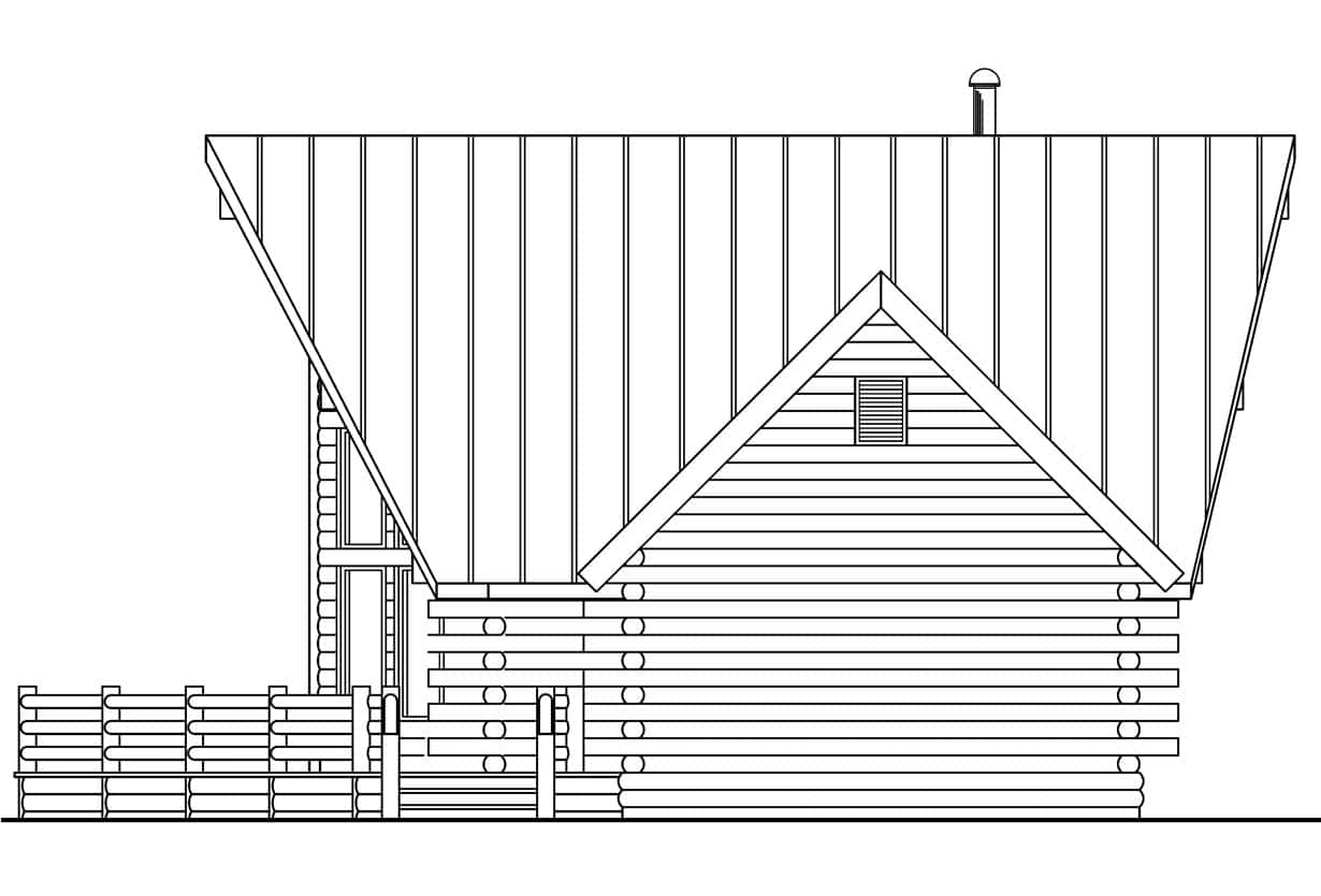 Home Plan Right Elevation of this 2-Bedroom,1384 Sq Ft Plan -108-1154