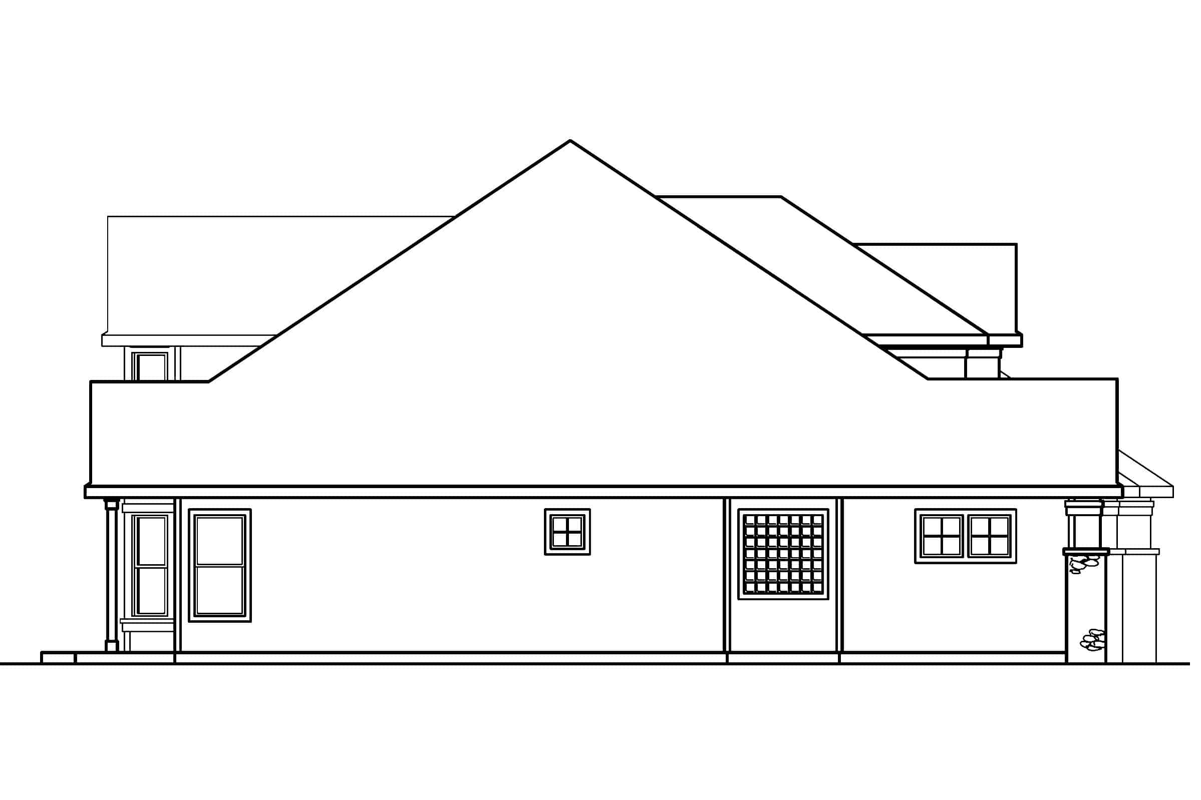 Home Plan Left Elevation of this 5-Bedroom,3922 Sq Ft Plan -108-1160