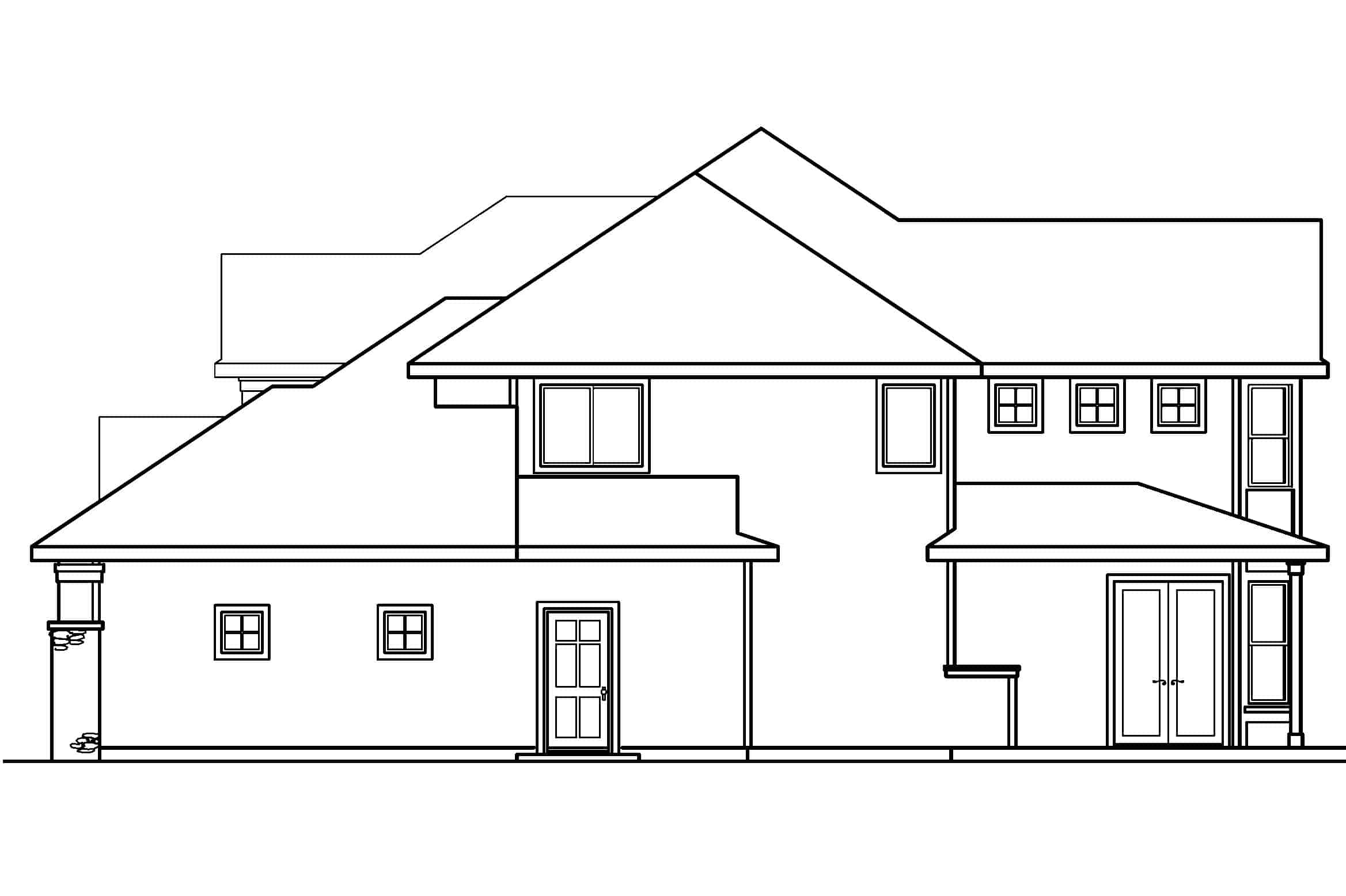 Home Plan Right Elevation of this 5-Bedroom,3922 Sq Ft Plan -108-1160
