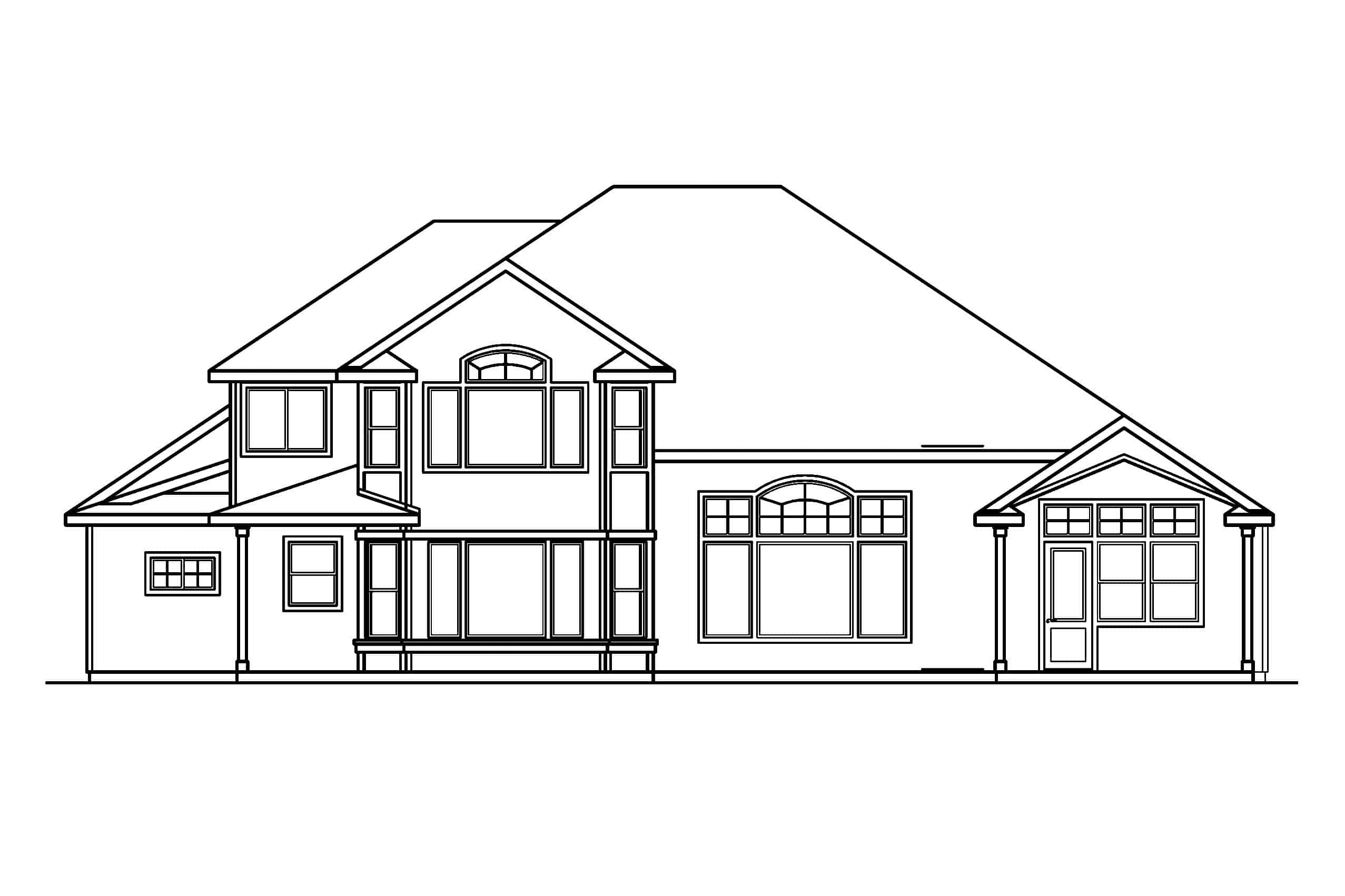 Home Plan Rear Elevation of this 5-Bedroom,3922 Sq Ft Plan -108-1160