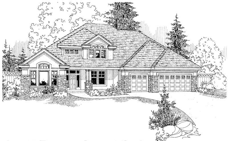 Front View of this 4-Bedroom, 3596 Sq Ft Plan - 108-1160