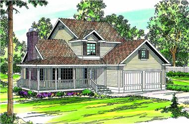 3-Bedroom, 1745 Sq Ft Country Home Plan - 108-1167 - Main Exterior