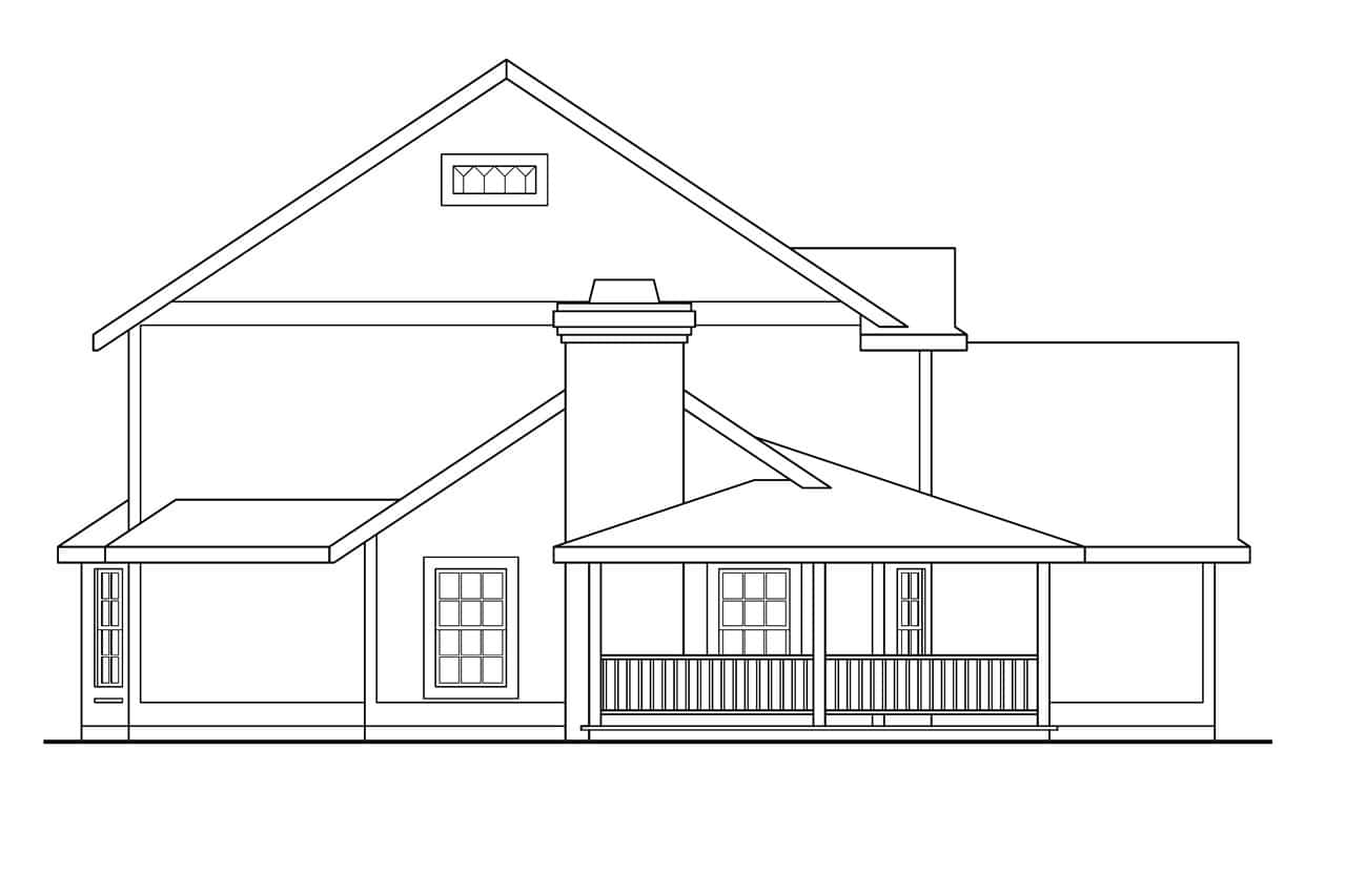 Home Plan Left Elevation of this 3-Bedroom,1745 Sq Ft Plan -108-1167