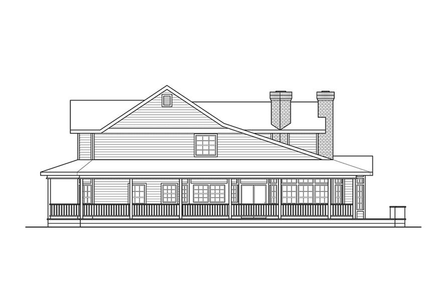 Home Plan Right Elevation of this 4-Bedroom,3792 Sq Ft Plan -108-1168