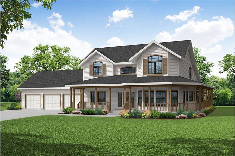 4-Bedroom, 3792 Sq Ft Country Home Plan - 108-1168 - Main Exterior