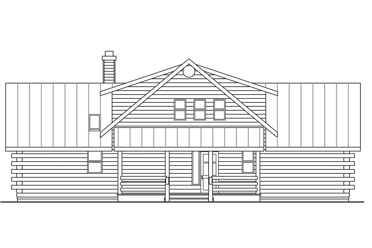 Home Plan Rear Elevation of this 3-Bedroom,1987 Sq Ft Plan -108-1171
