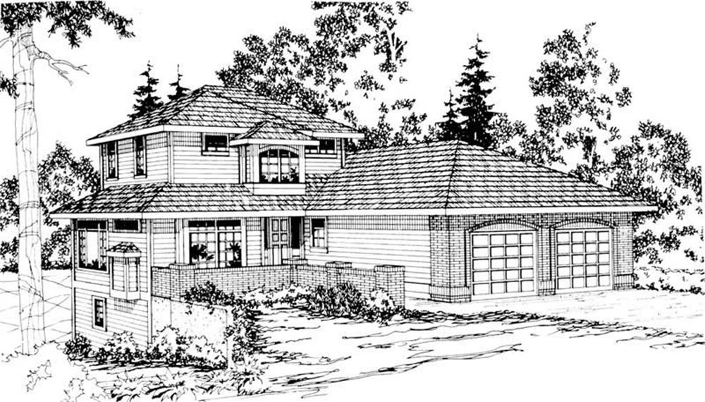 Main image for 3-bedroom three-story house plan