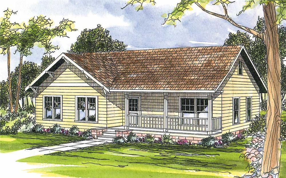 This image shows the Country Style for this set of house plans.