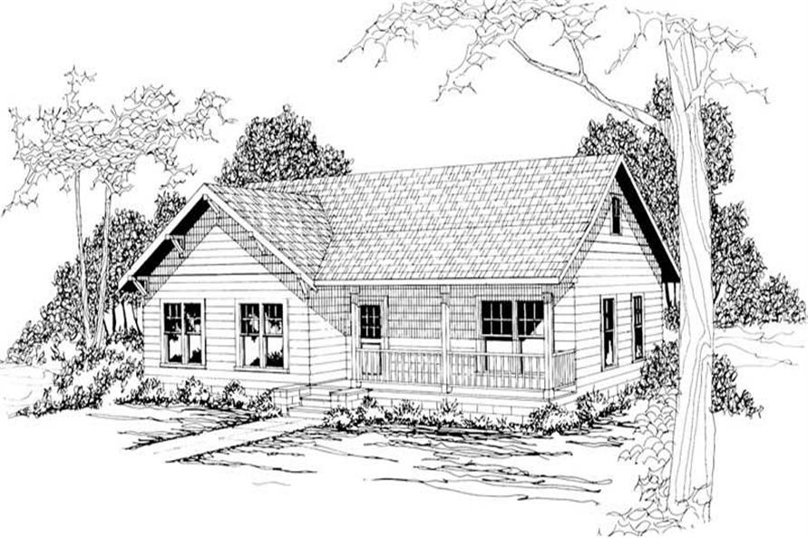 Front View of this 3-Bedroom, 1328 Sq Ft Plan - 108-1176