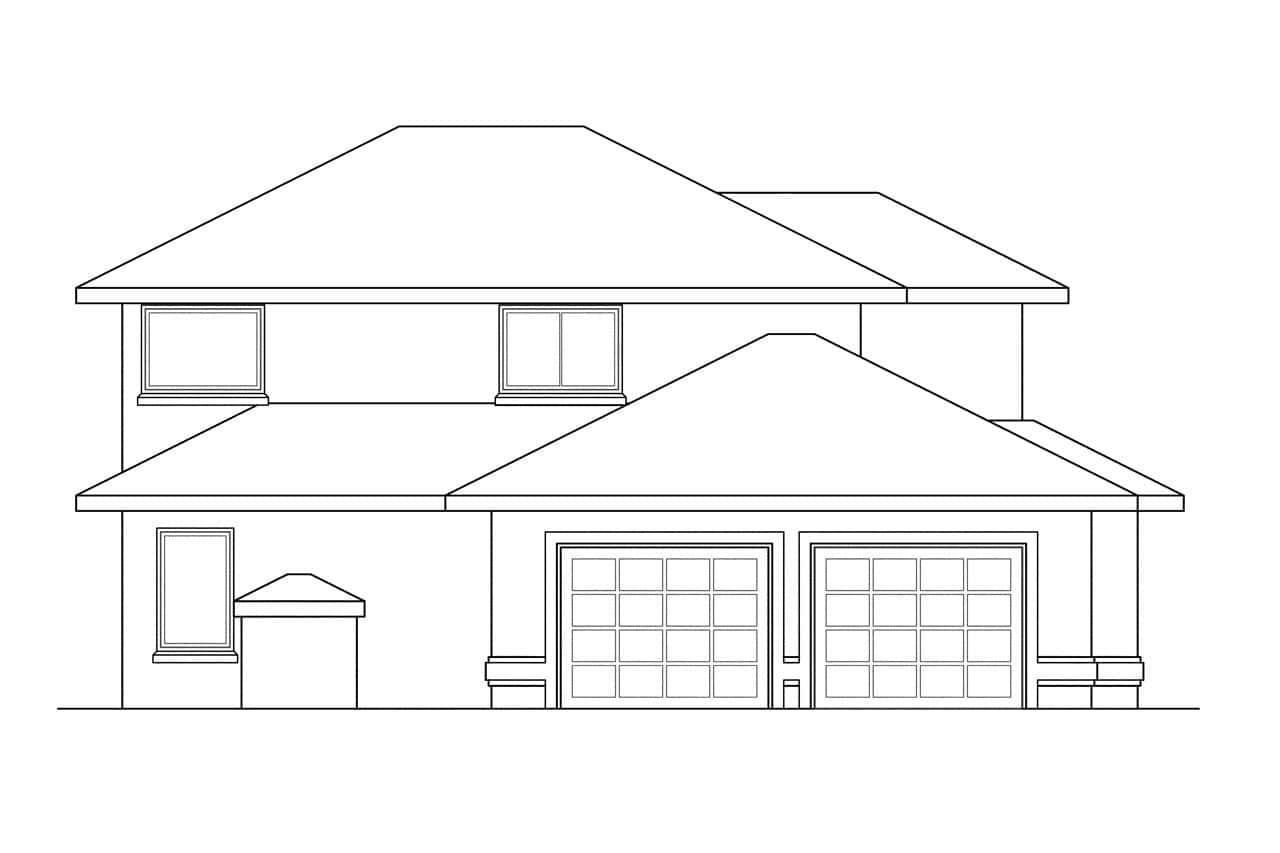 Home Plan Left Elevation of this 4-Bedroom,2205 Sq Ft Plan -108-1186