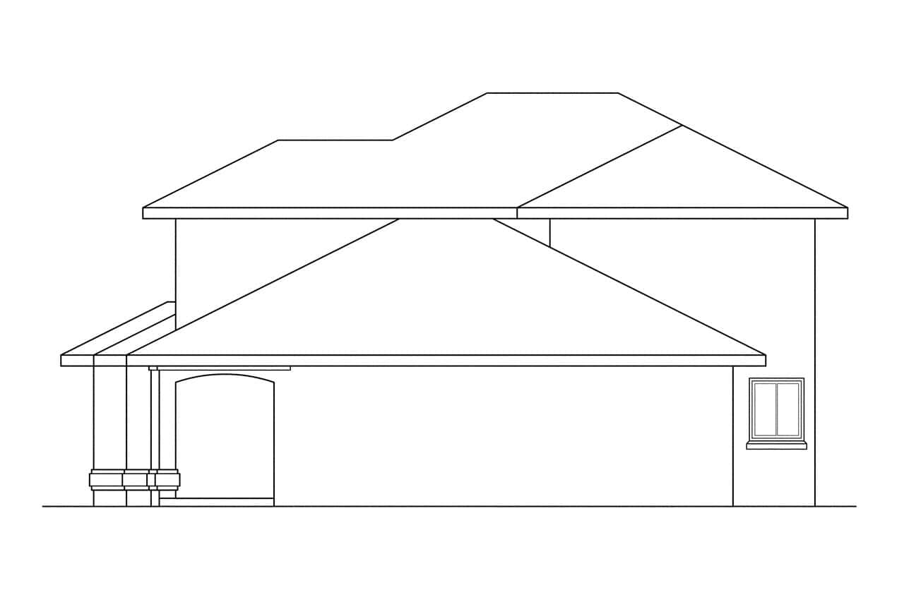 Home Plan Right Elevation of this 4-Bedroom,2205 Sq Ft Plan -108-1186