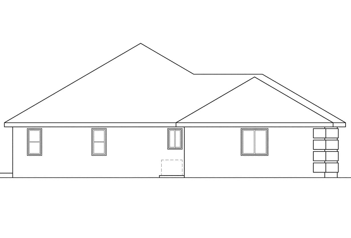 Home Plan Left Elevation of this 3-Bedroom,2087 Sq Ft Plan -108-1195