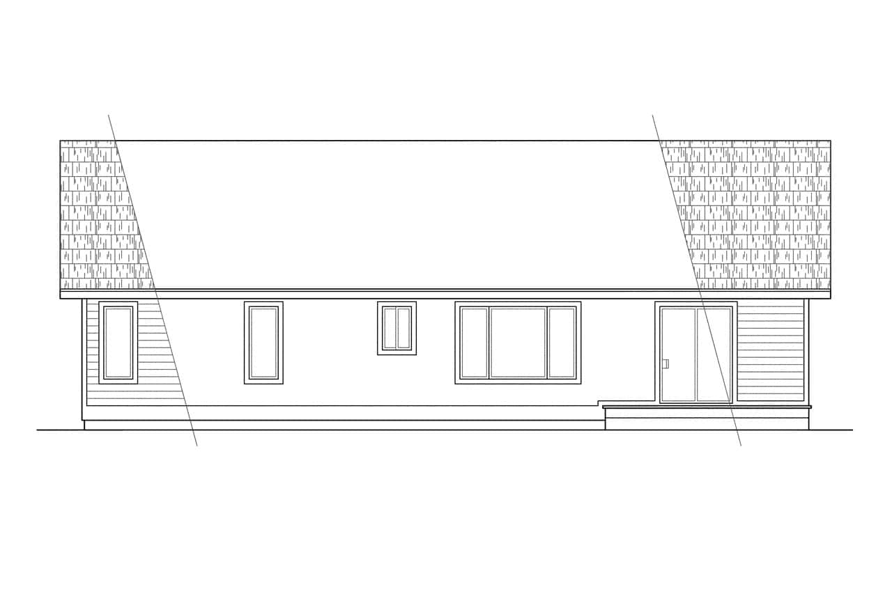 Rear View of this 3-Bedroom,1561 Sq Ft Plan -108-1206