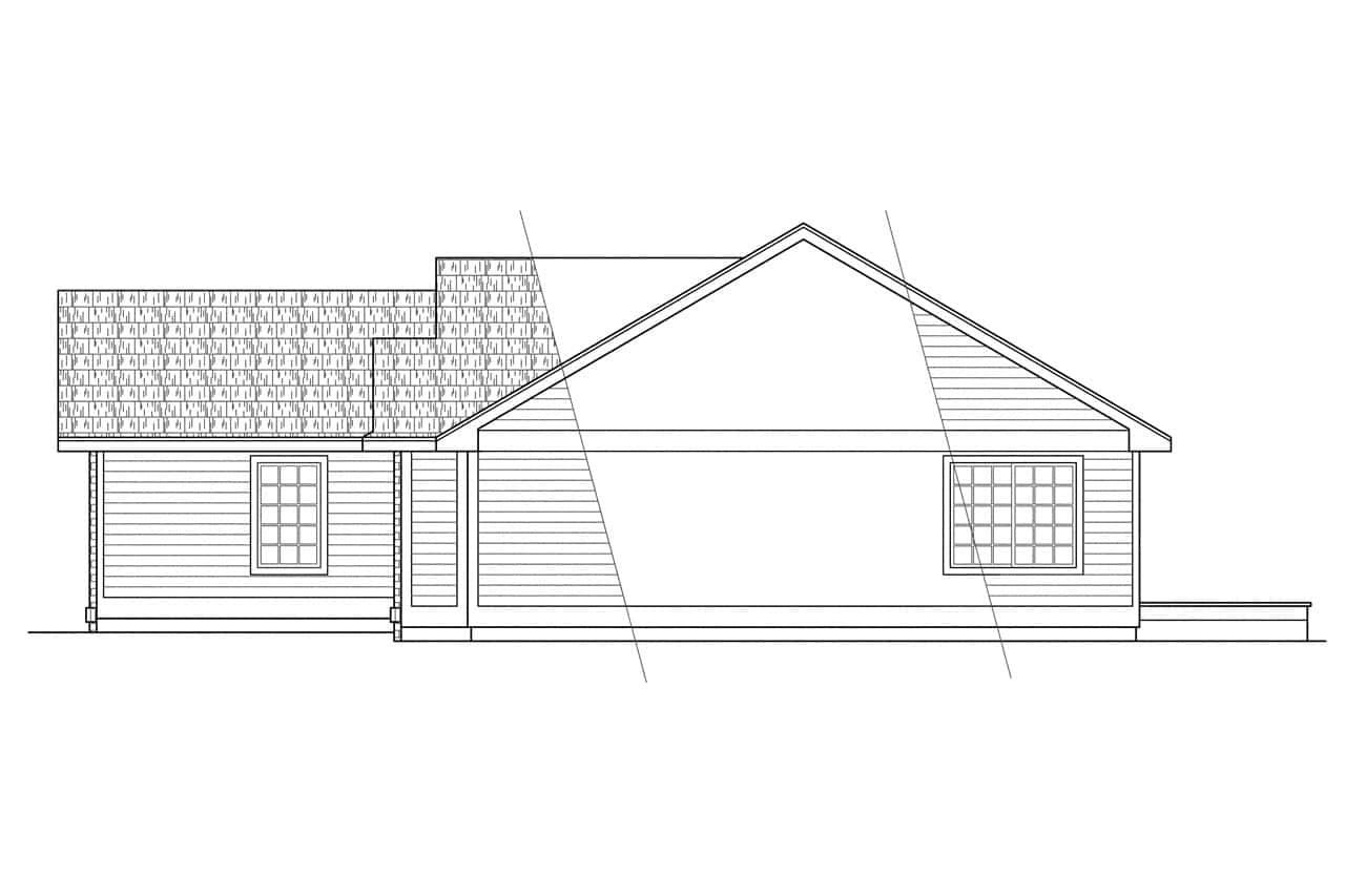 Home Plan Right Elevation of this 3-Bedroom,1561 Sq Ft Plan -108-1206