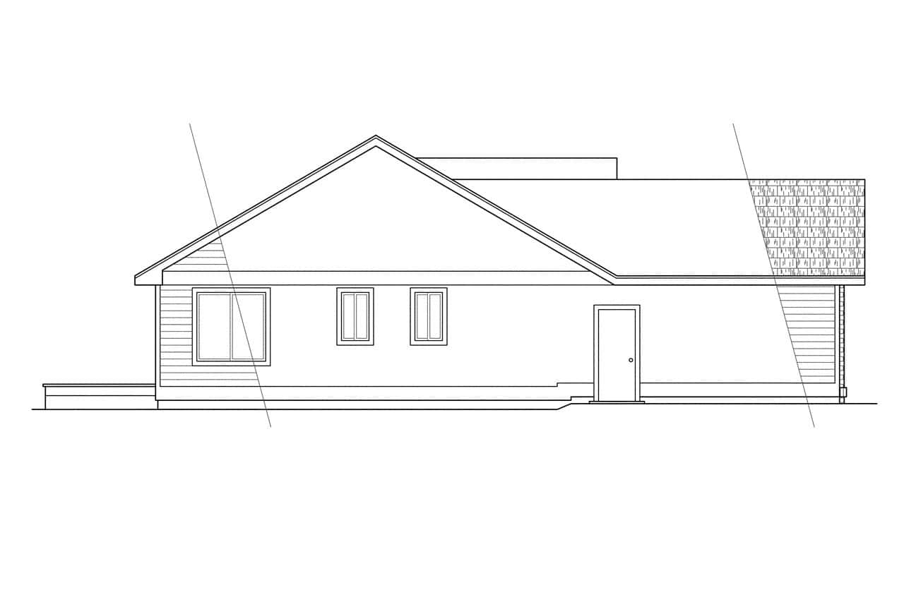 Home Plan Left Elevation of this 3-Bedroom,1561 Sq Ft Plan -108-1206