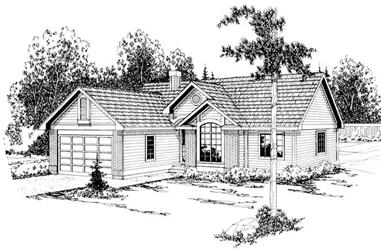 3-Bedroom, 1561 Sq Ft Ranch Home Plan - 108-1206 - Main Exterior