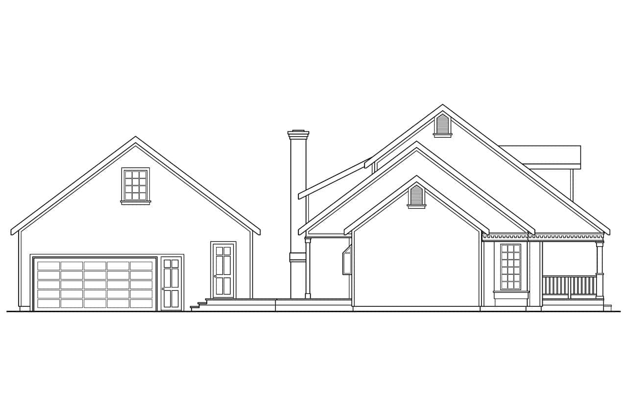 Home Plan Left Elevation of this 3-Bedroom,2227 Sq Ft Plan -108-1208