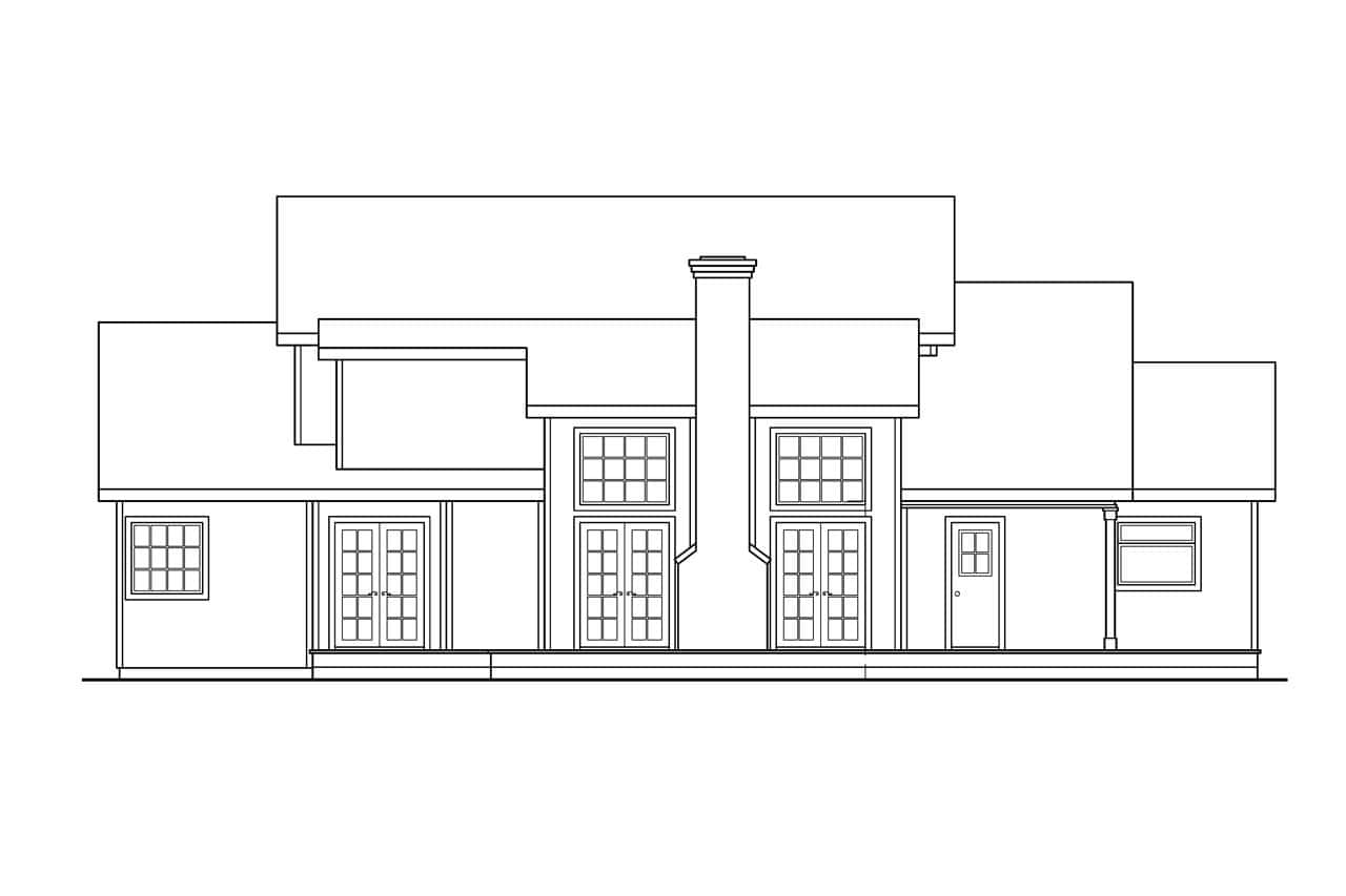 Home Plan Rear Elevation of this 3-Bedroom,2227 Sq Ft Plan -108-1208