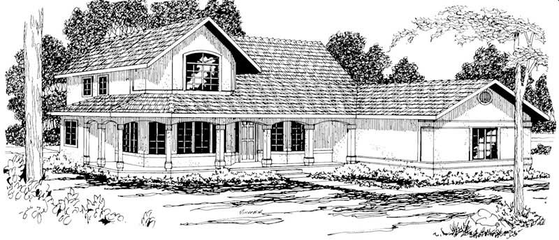 Front View of this 3-Bedroom, 2673 Sq Ft Plan - 108-1210